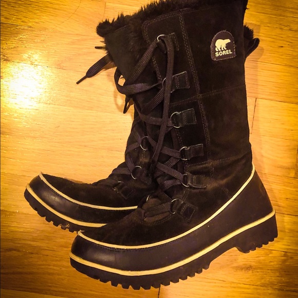 Sorel suede winter boot fur lined size 8.5 - Picture 2 of 5